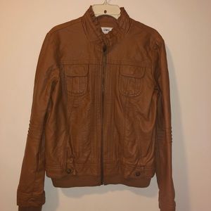 Tan faux leather (moto) jacket